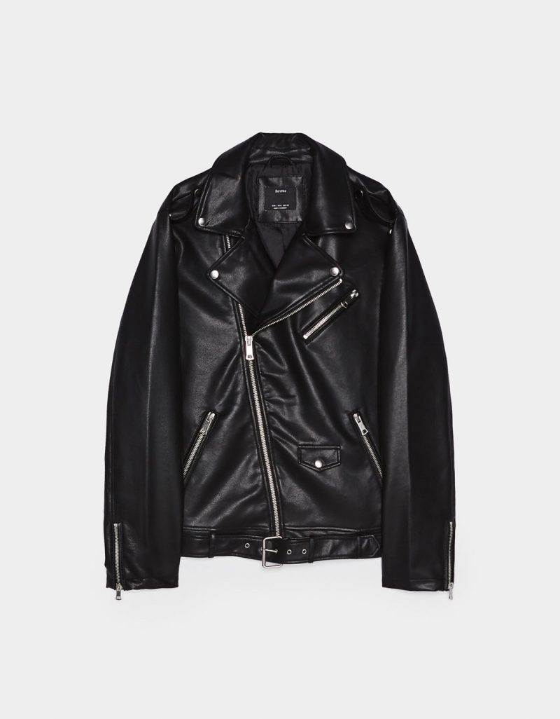 Faux leather biker jacket