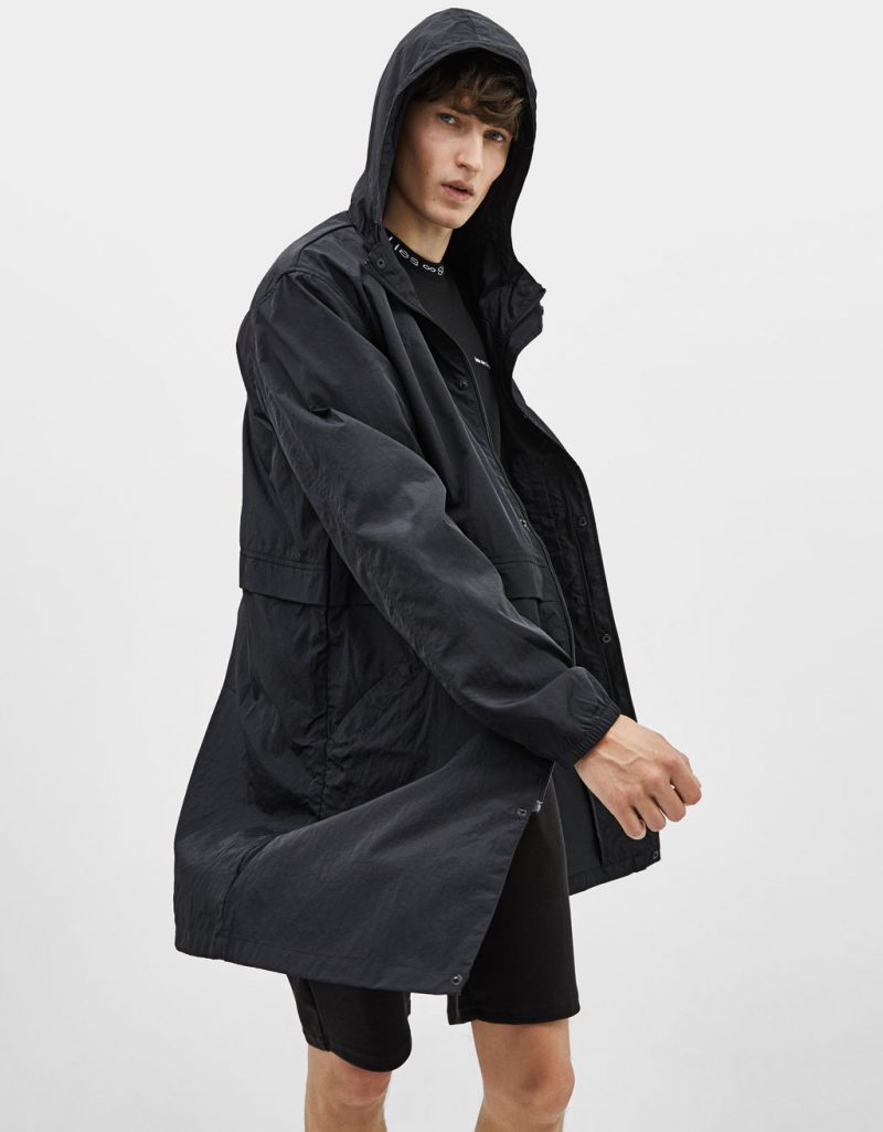 Hooded nylon parka