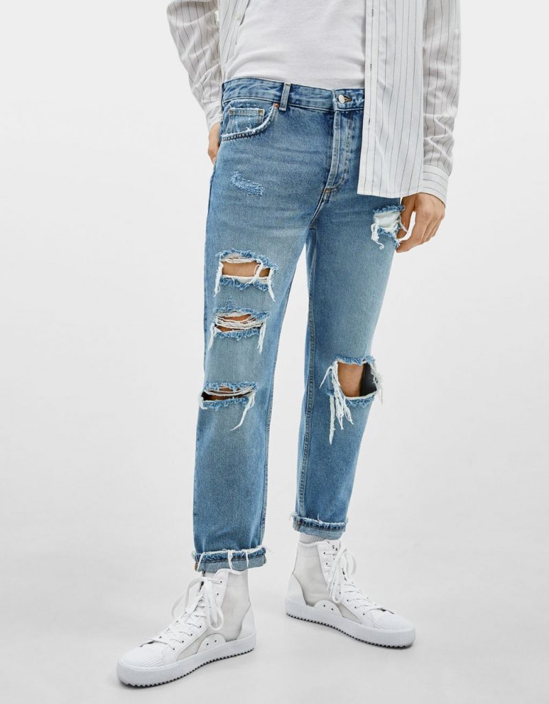 Cropped slim fit jeans